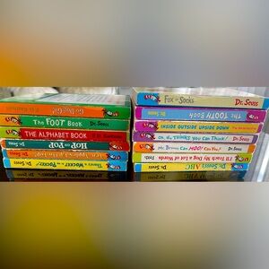 13 of Dr Seuss’s books and 7 of Sesame Street books